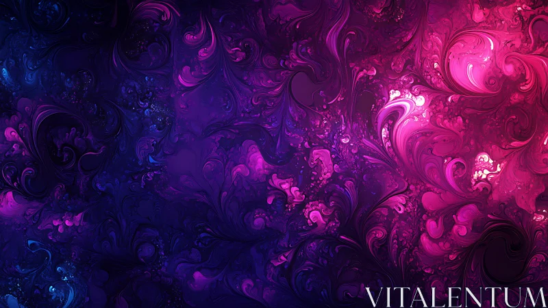 Nebula ink whirls in ultraviolet storms of liquid light.