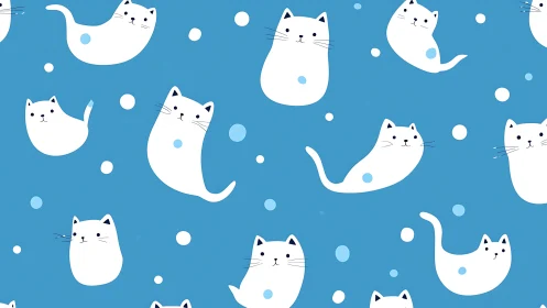 Whimsical Cats Float Through Bubble-Dotted Dreams