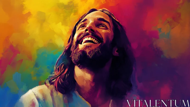 Radiant joy erupts in a luminous portrait of serene faith.