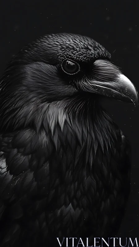 Regal raven portrait glows against a deep nocturnal backdrop