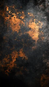 Burnt orange corrosion texture on dark grunge surface.