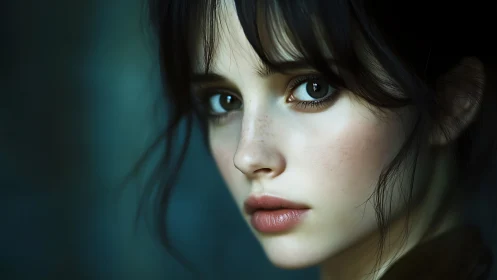 Digital portrait shows close-up of young woman&rsquo;s face