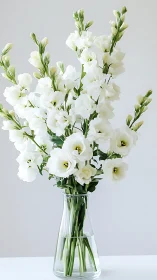 White Snapdragons in Gentle Blooms.