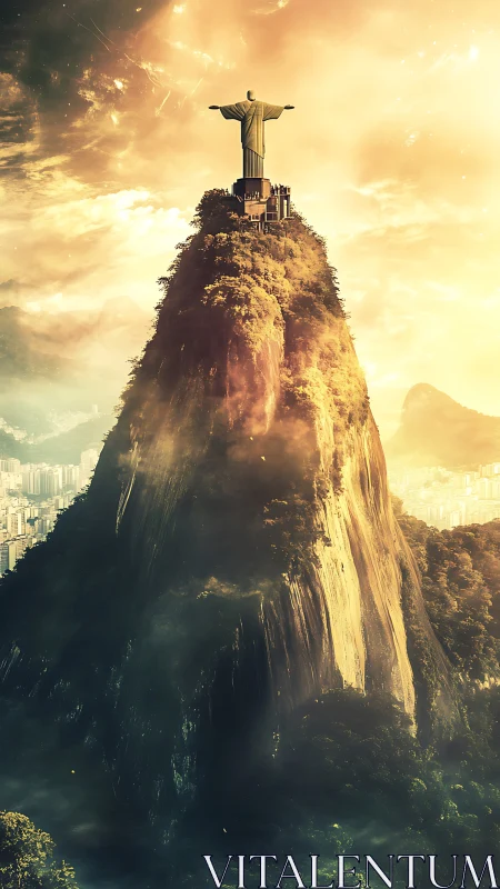 Monumental peakscape with radiant urban-mountain interface.