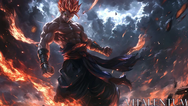 Fire-fisted warlord cracks the stormy sky wide open