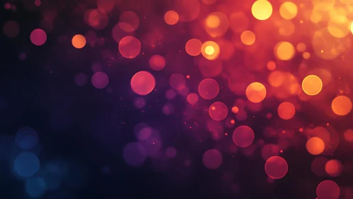 Vibrant Abstract Bokeh Lights on Dark Background, Digital Art.