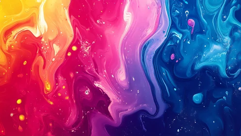 Colorful liquid swirls flow gently across a dreamy canvas