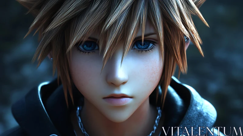 Storm-eyed wanderer steadies resolve in crystalline silence