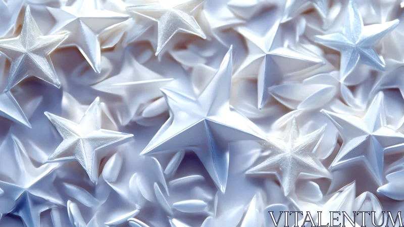 Pearlescent paper starfield drifting on a soft winter cloud.