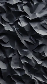 Abstract folded terrain pattern evokes sculpted midnight fabric