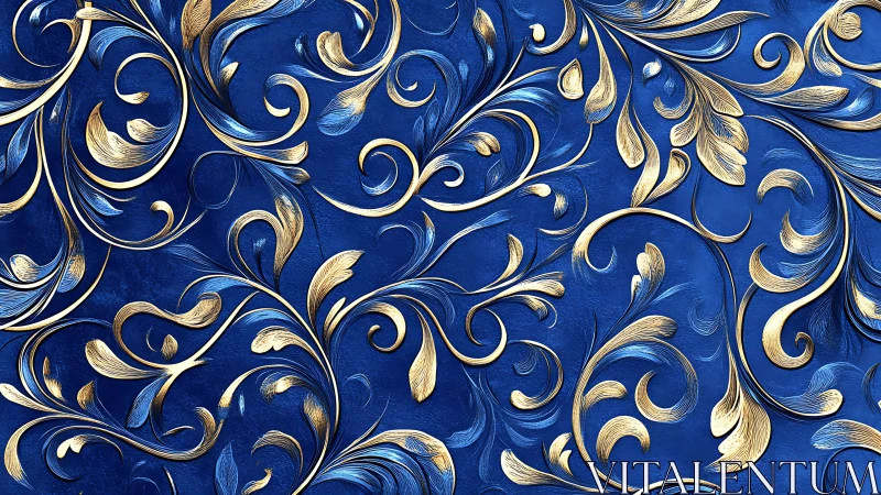Glowing gold and blue floral swirls dance across rich velvet