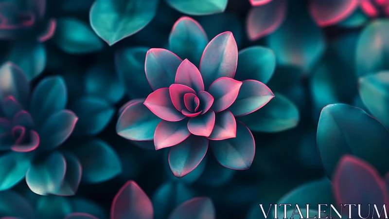 Glowing Succulents in Neon Light.