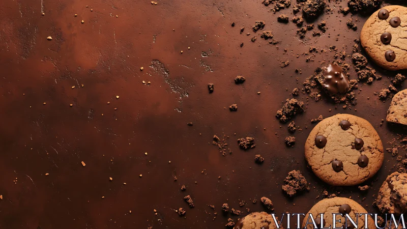 Cookie constellations quietly orbit a molten cocoa sky