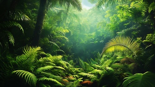 Verdant Cathedral: Where Sunlight Dances Through Ancient Canopy.