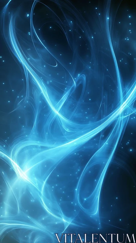 Gentle blue light streams swirling through a dreamy night.