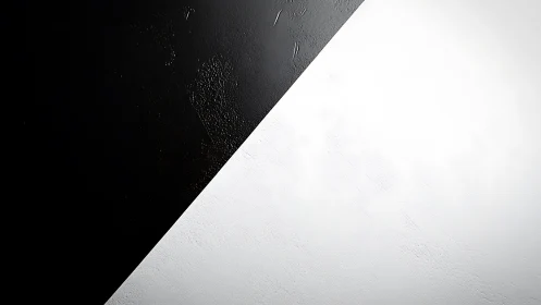 Diagonal boundary of textured black and white planar fields.