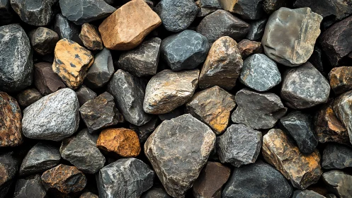 Cozy collection of colorful river stones in close view.