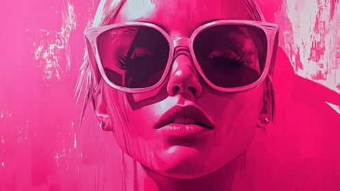 Bold neon portrait celebrates fearless feminine cool in pink