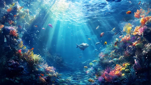 Sunlit coral kingdom where sapphire waters cradle dreams.