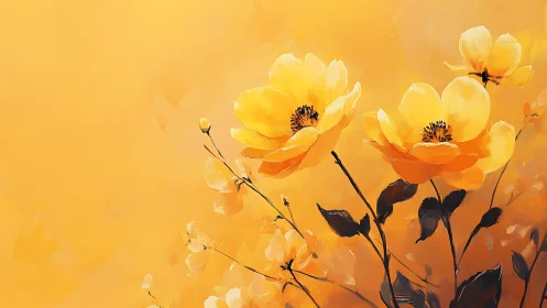 Luminous Blooms Dance in Golden Twilight Reverie.