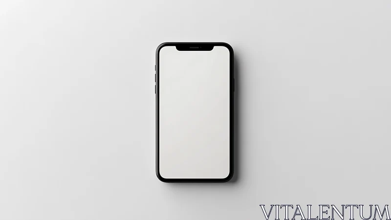 Mobile device mockup with neutral display screen composition