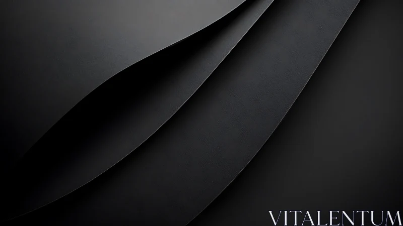 Curved matte-black layers intersect, forming minimalist depth study