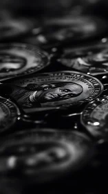 Close-up view isolates engraved portrait on metallic coin surface