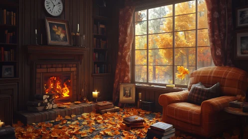 Autumn's Intimate Sanctuary Where Firelight Dances With Golden Dreams