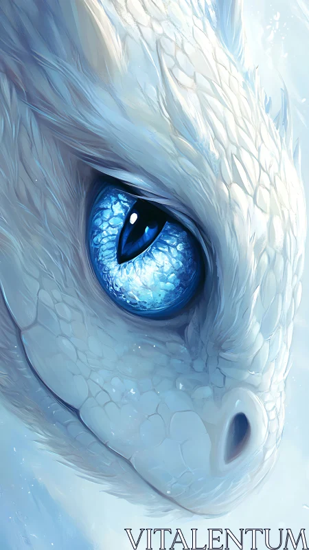 Cryogenic drake close-up with refractive glacial iris study.