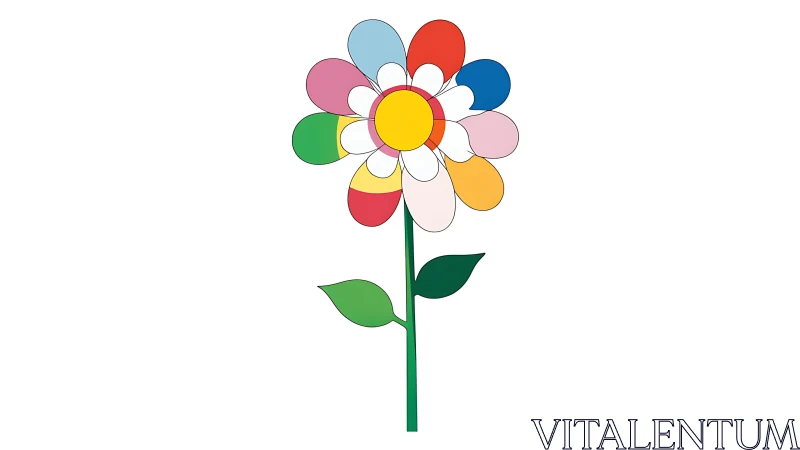 Color-block flower illustration shows radial petal symmetry