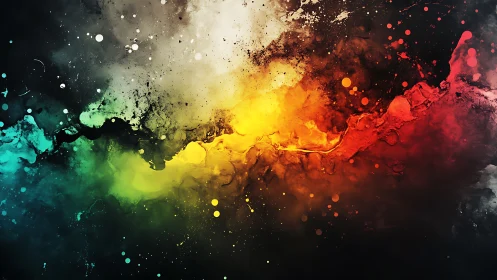 Horizontal spectrum of diffuse multicolor abstract pigment.