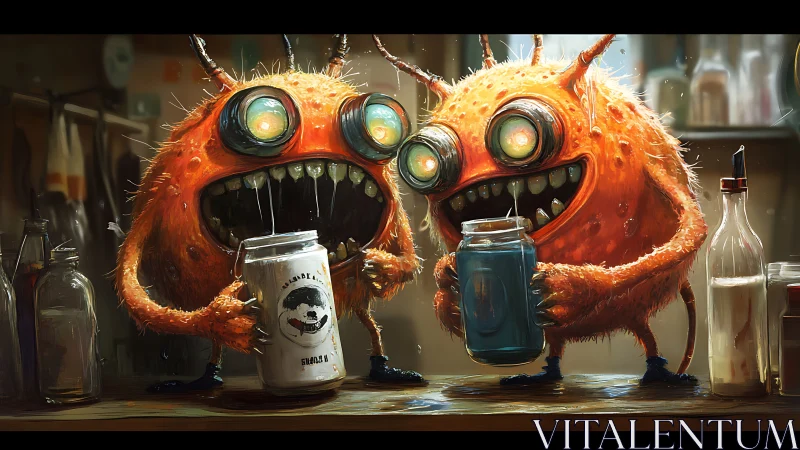 Glowing-eyed fridge goblins toast midnight jars of mystery