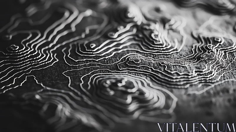 Gently glowing contour lines trace a mysterious terrain