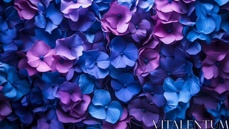 Chromatic Bloom Cascade: Electric Petals in Purple & Blue.