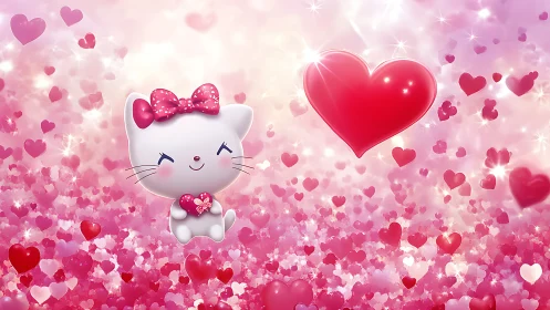 Whisker-Clad Romance: Kawaii Cat Dreams in Candy Pink Magic.