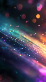 Prismatic bokeh nebula with diagonal luminous streak fields.