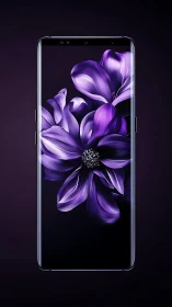 Violet Bloom Unfolds: Digital Flower Blooming on Glass.