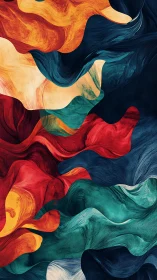 Layered chromatic currents in fluid abstract digital painting.