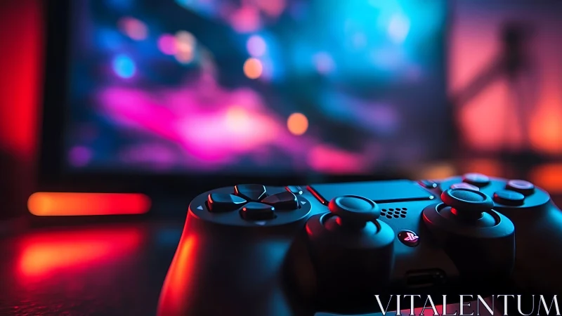 Midnight gamepad quietly commands neon-soaked digital worlds