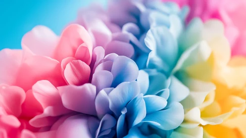 Soft Rainbow Petals Dancing in Dreamy Light