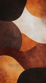 Curved earth tones form textured abstract vertical composition