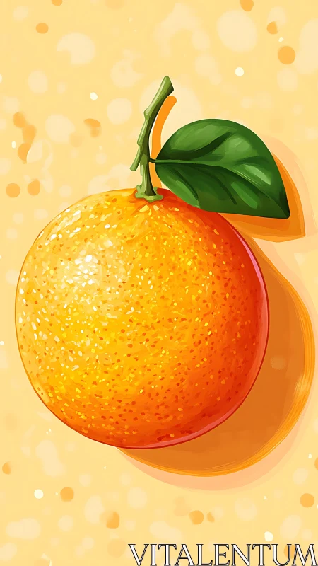Sunlit orange with glossy leaf on a cheerful golden backdrop.