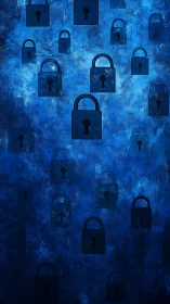 Deep blue padlock pattern evoking secure digital space.