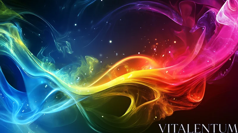 Chromatic rivers collide and braid light across the void