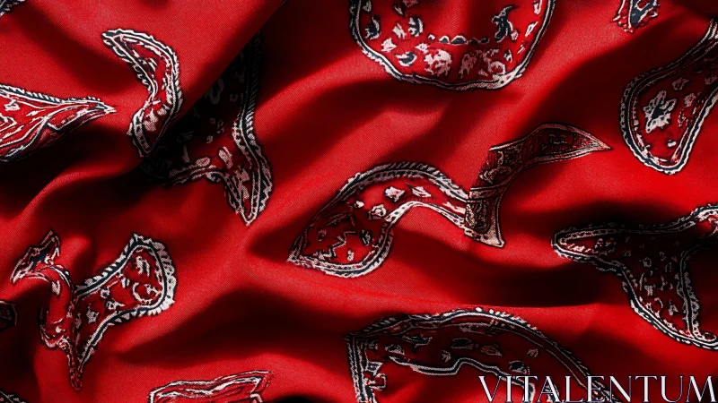 Red Bandana Pattern: Classic Paisley Design in Bold Crimson
