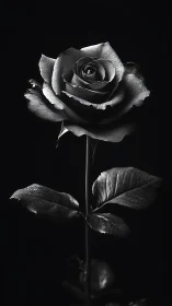 Monochromatic Rose Study in Dramatic Lighting.