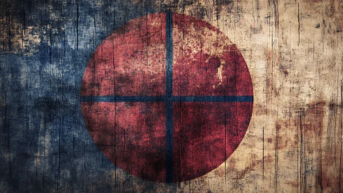 South Korea's Spirit: Weathered Flag on Worn Wood.