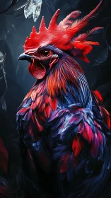 A Rooster's Bold Plumage Shines with Radiant Beauty