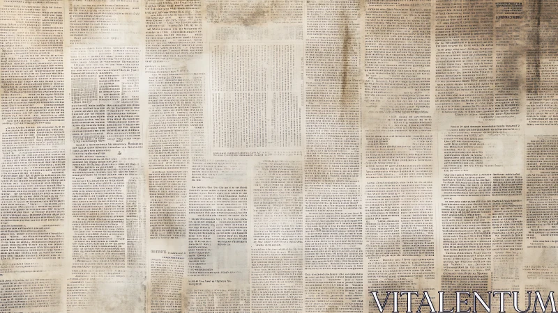 Vintage newspaper text collage covers entire aged surface