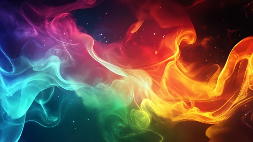 Chromatic Smoke Rivers Dancing Across a Cosmic Nightfall.